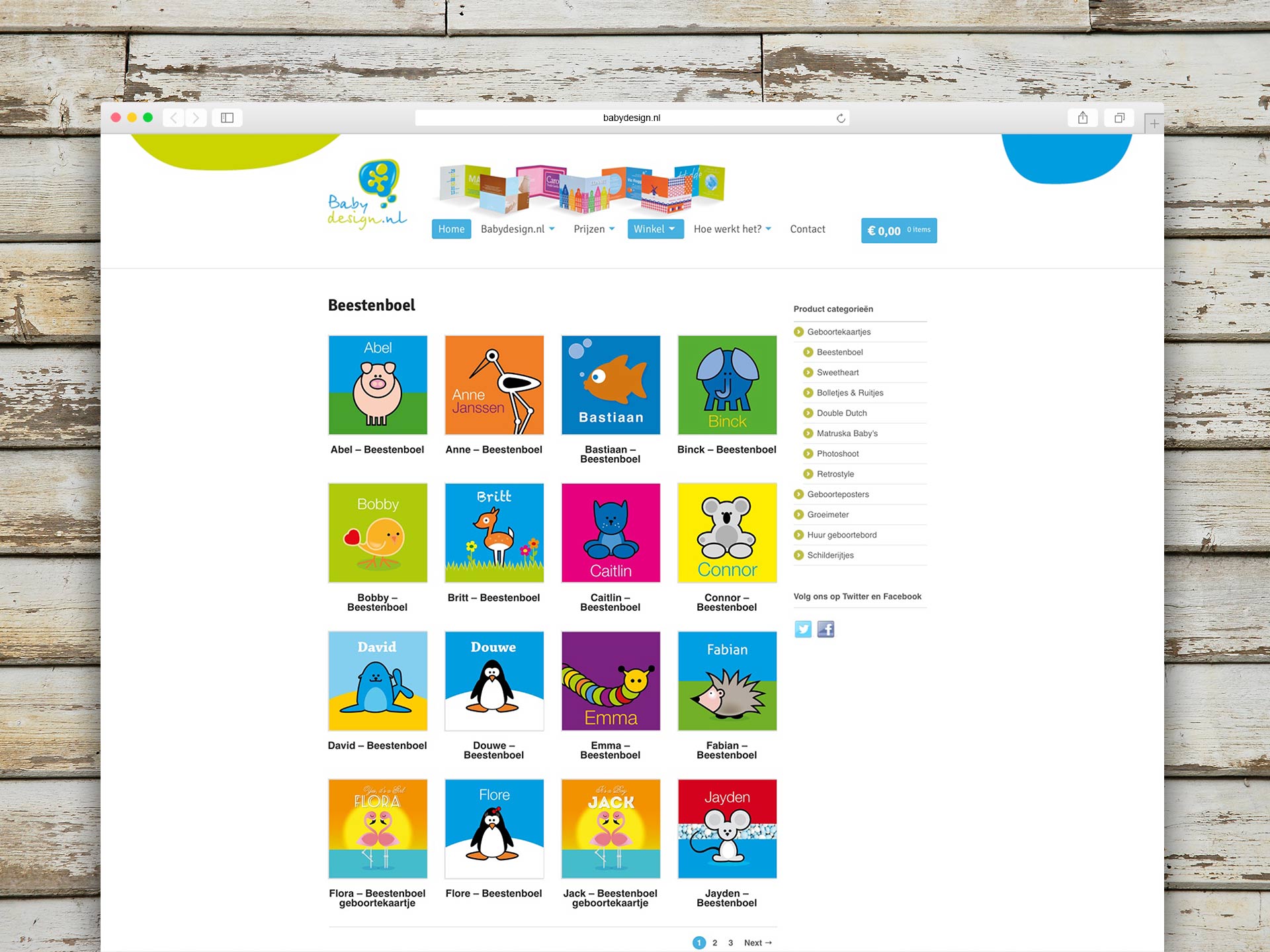 Babydesign website beestenboel pagina