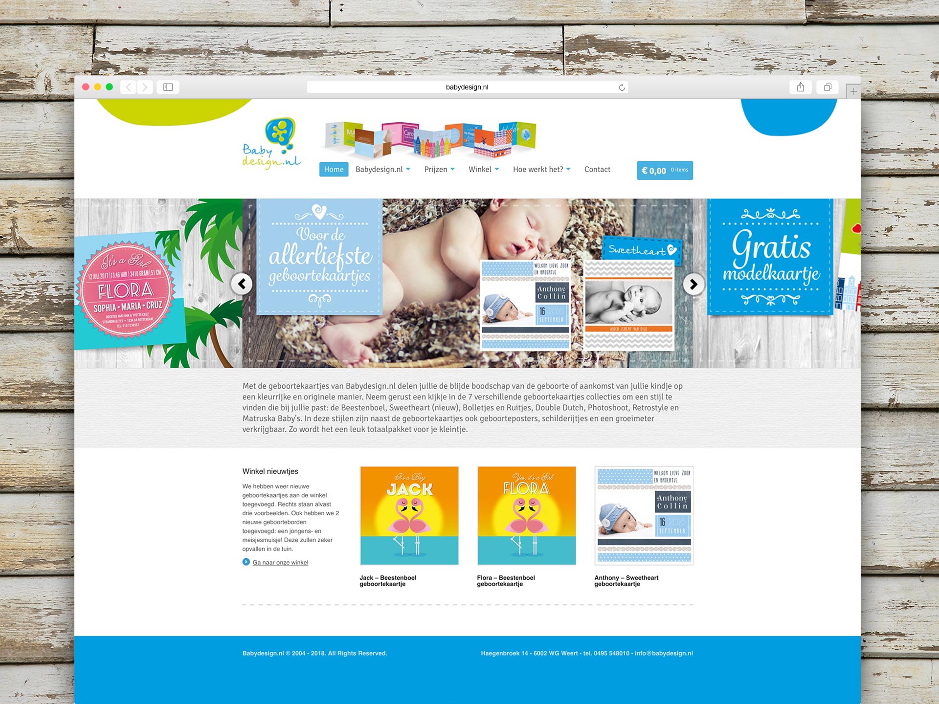 Babydesign website homepage